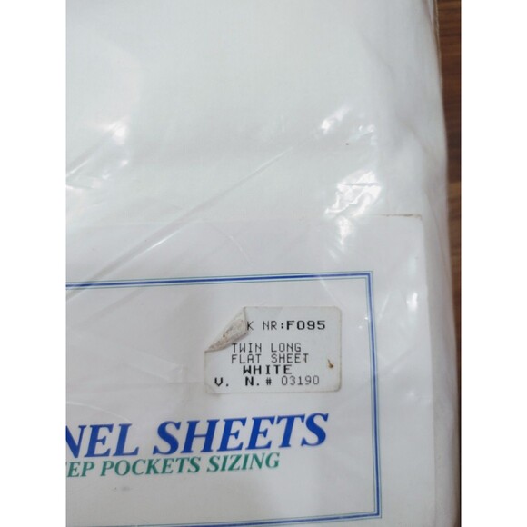 LL Bean 100% Cotton Flannel Twin Long Sheet Set White Portugal NEW In Package - Picture 8 of 9